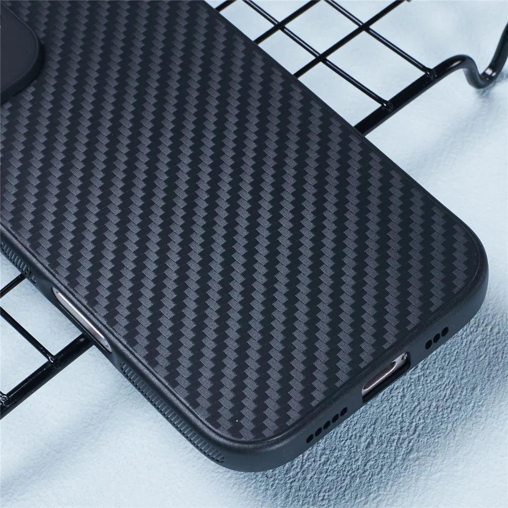 For iPhone 16 Plus Case Carbon Fiber Texture TPU Anti-Scratch Phone Cover - 6