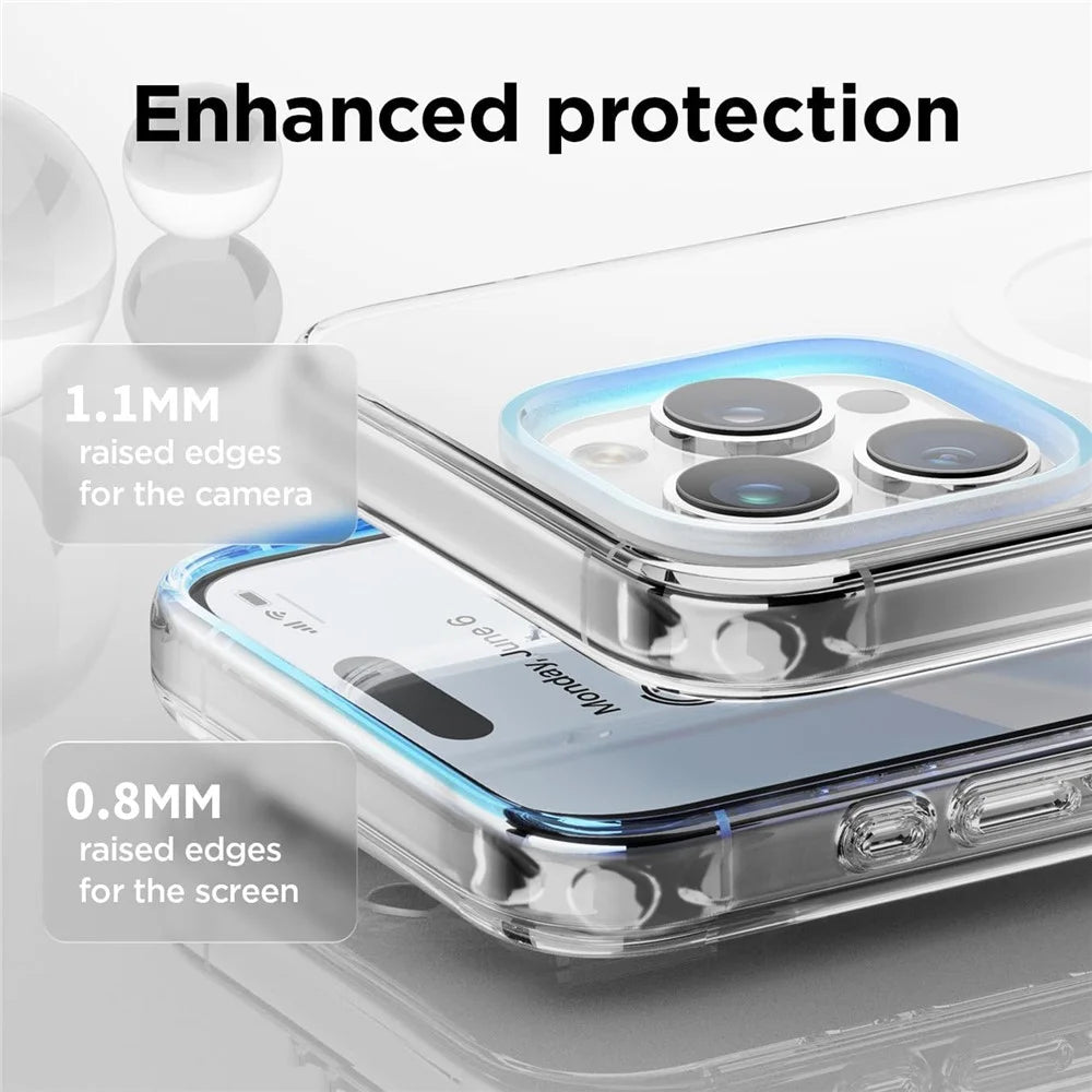 VILI MAG-C Series For iPhone 15 Pro Case Compatible with MagSafe PC+TPU Clear Phone Cover - 4