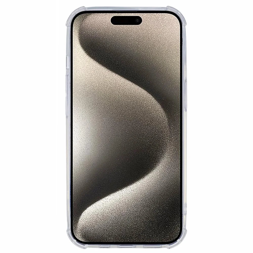 For iPhone 15 Shockproof Case Soft TPU Phone Cover with Card Paper - Aurora Feather - 2