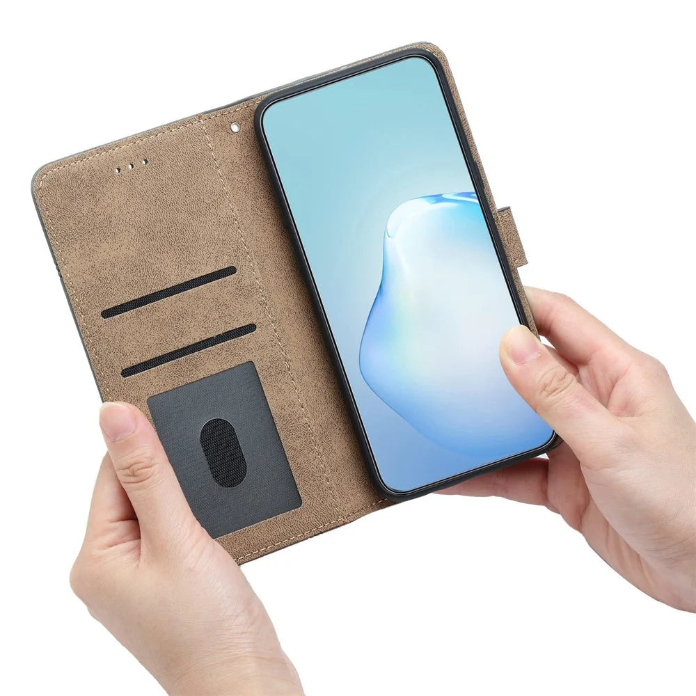 For Samsung Galaxy A23 5G (Global Version) / 4G Retro Style Anti-scratch Phone Wallet Case Skin-touch Feeling PU Leather Flip Cover Stand - Blue - 4