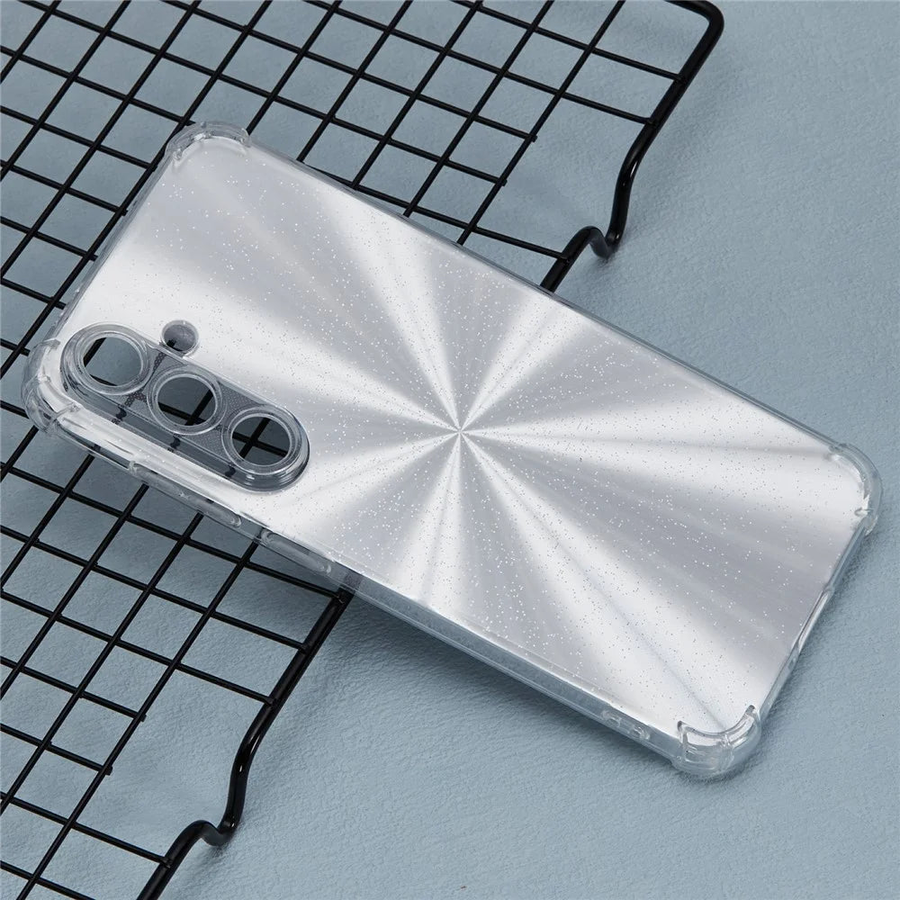 For Samsung Galaxy S24 FE Phone Case Anti-Drop TPU Protective Cover with Card Paper - Aurora Silver - 2