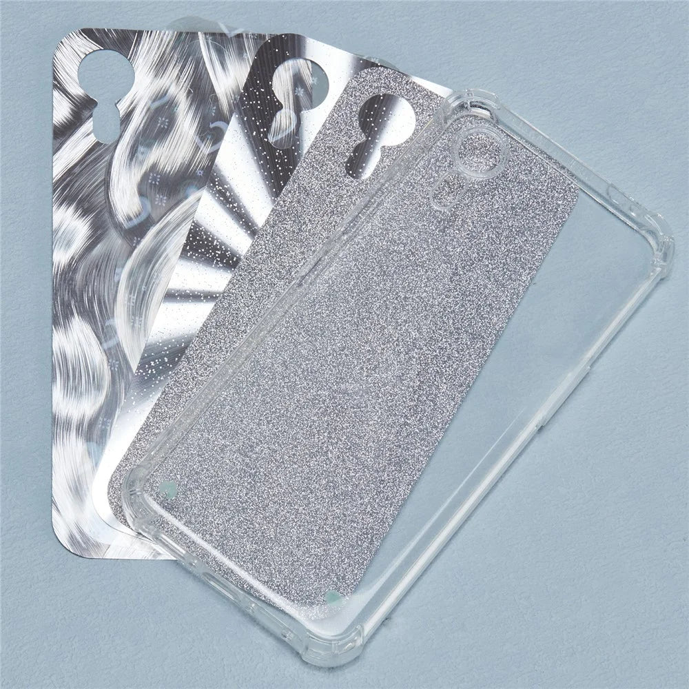 For Samsung Galaxy Xcover7 Clear Case Anti-Drop TPU Back Phone Cover with 4 Removable Papers - 1
