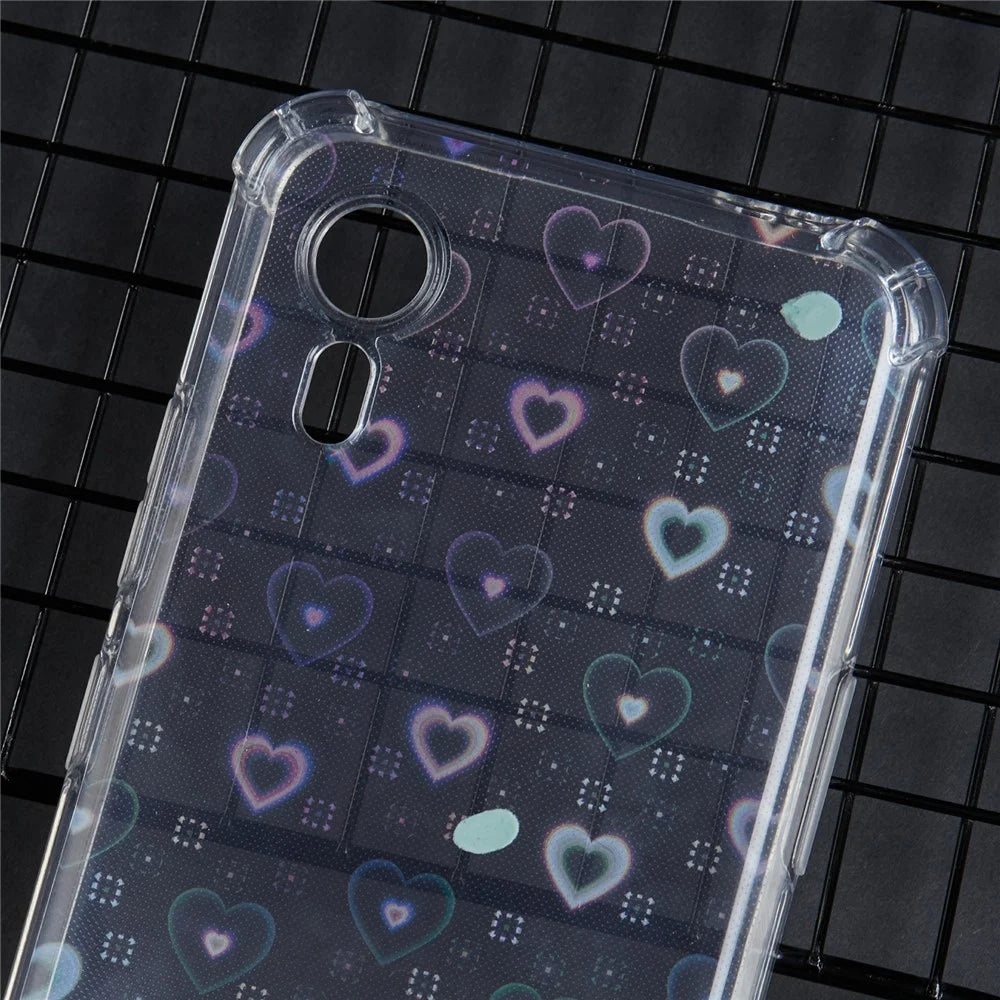 For Samsung Galaxy Xcover7 Clear Case Anti-Drop TPU Back Phone Cover with 4 Removable Papers - 7