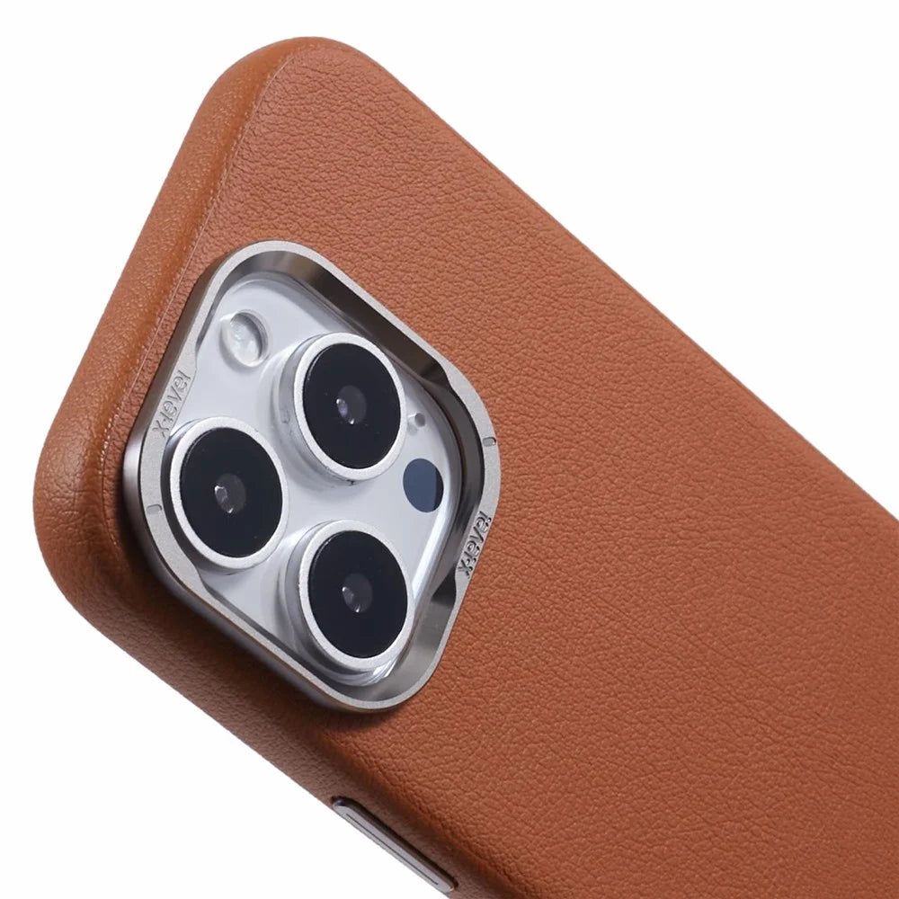 X-LEVEL For iPhone 16 Pro Max Case PU Leather Coated PC Anti-Scratch Phone Cover - Brown - 5