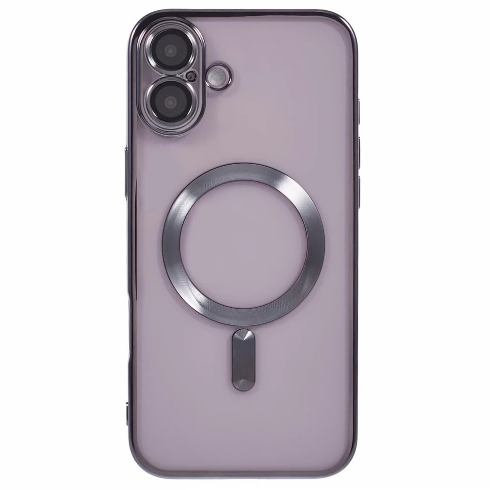 X-LEVEL For iPhone 16 Case Compatible with MagSafe TPU Clear Phone Cover with Lens Film - Grey - 3