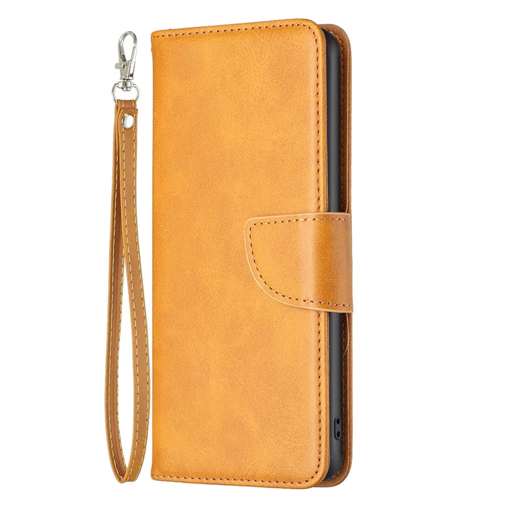 For Samsung Galaxy A06 4G Case Wallet Stand Folio Flip PU Leather Phone Cover - Yellow - 4
