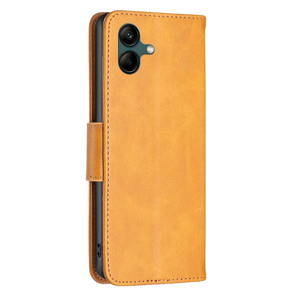 For Samsung Galaxy A06 4G Case Wallet Stand Folio Flip PU Leather Phone Cover - Yellow - 5