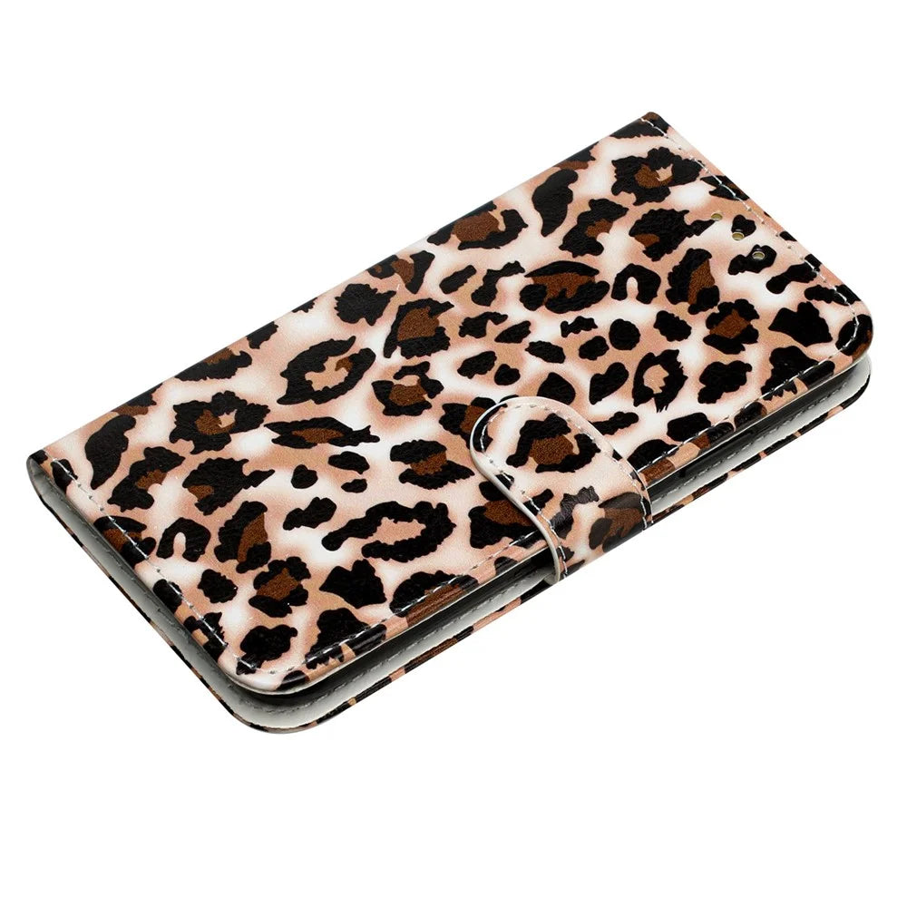 For HMD Pulse / Pulse+ Wallet Case Printed Pattern Design Leather Phone Cover - Leopard Print - 4