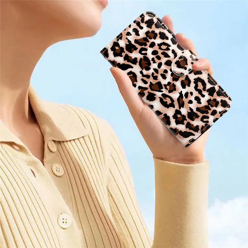 For HMD Pulse / Pulse+ Wallet Case Printed Pattern Design Leather Phone Cover - Leopard Print - 6