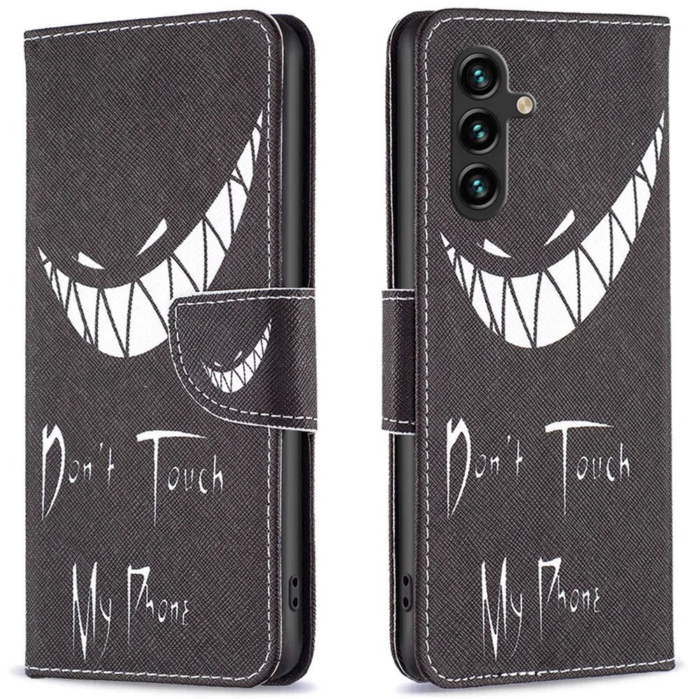 For Samsung Galaxy A16 5G / A16 4G Wallet Case Pattern Print Phone Leather Cover - Don't Touch My Phone - 1