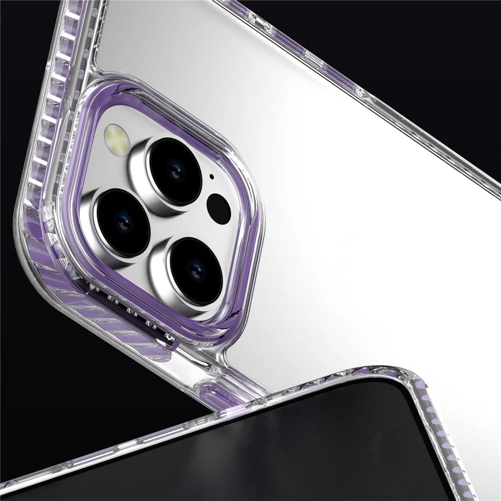 Anti-Scratch Phone Cover for iPhone 15 Pro Max Clear Phone Case PC+TPU Shell - Orange - 2