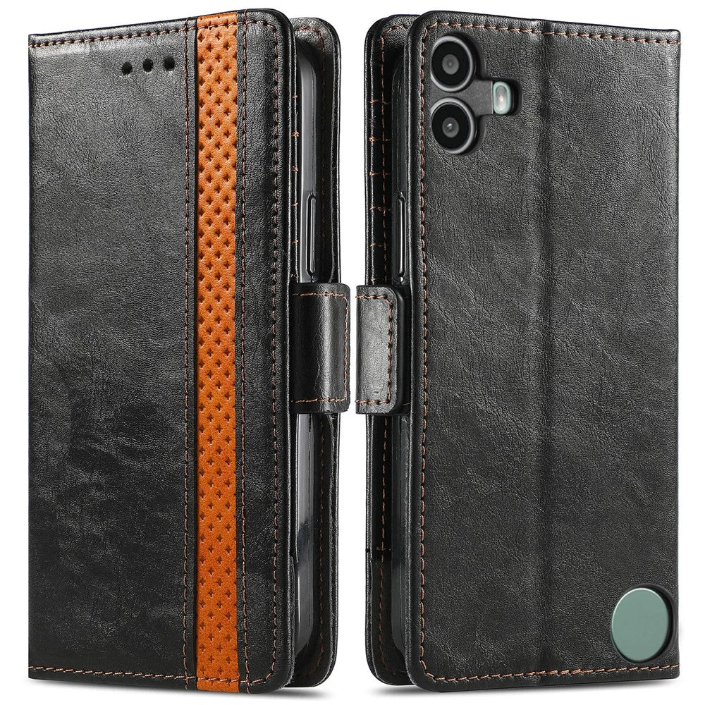 For Nothing CMF Phone 1 Phone Cases CASENEO PU Leather Cover Stand with RFID Blocking Wallet - Black - 1