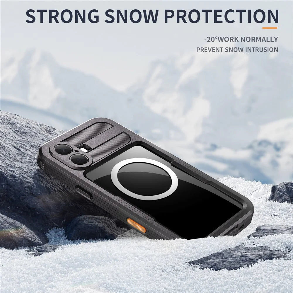 REDPEPPER For iPhone 16 Plus Case Compatible with MagSafe IP68 Waterproof Clear Phone Cover - Black - 4