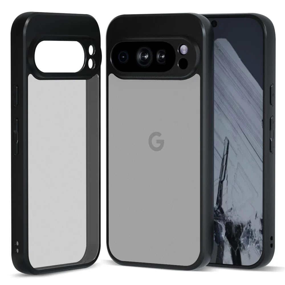 IBMRS For Google Pixel 9 Pro XL Case TPU+PC Phone Cover Shockproof Protection - Matte Black - 1