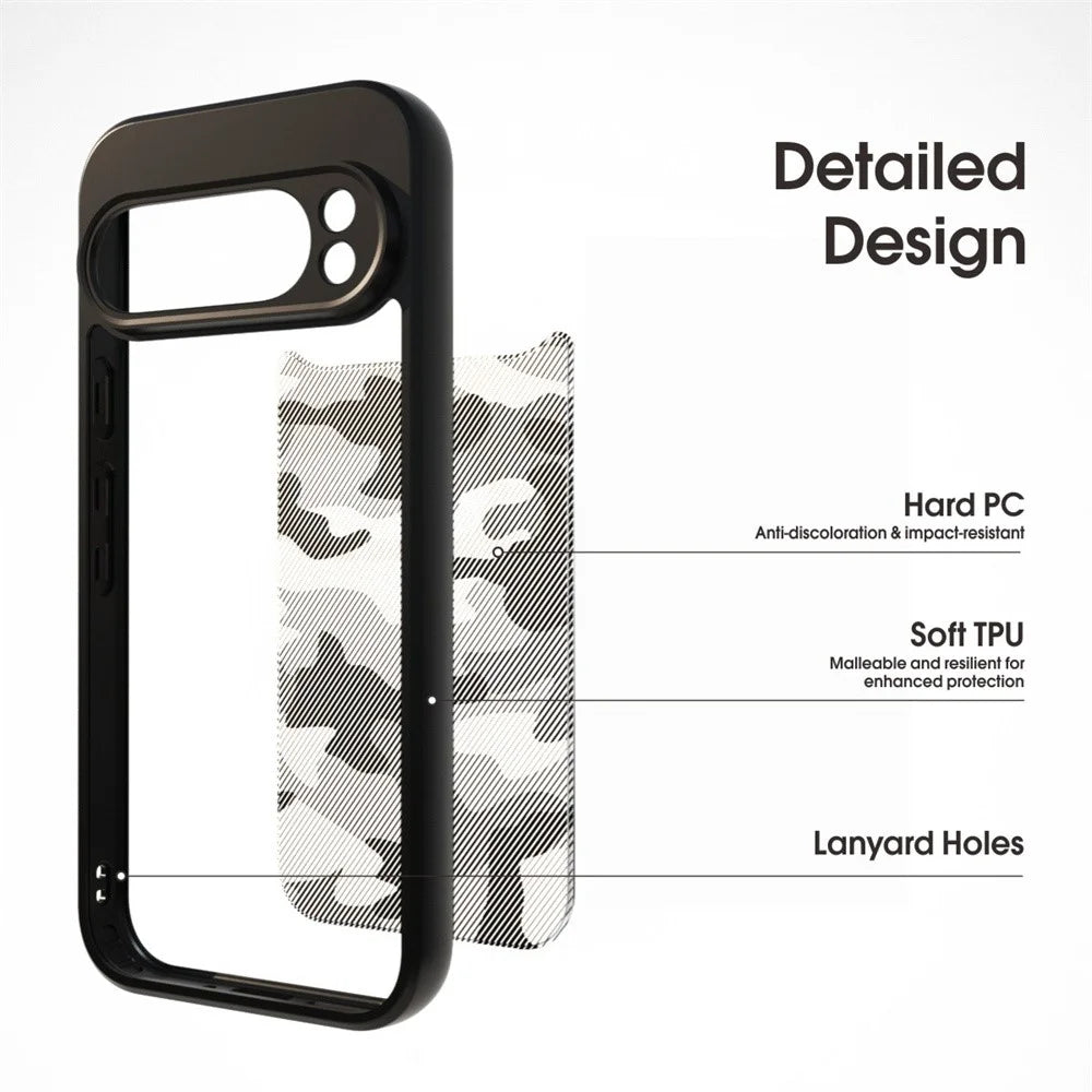 IBMRS For Google Pixel 9 Pro Case Shockproof Anti-Scratch TPU+PC Phone Cover - Matte Black - 2