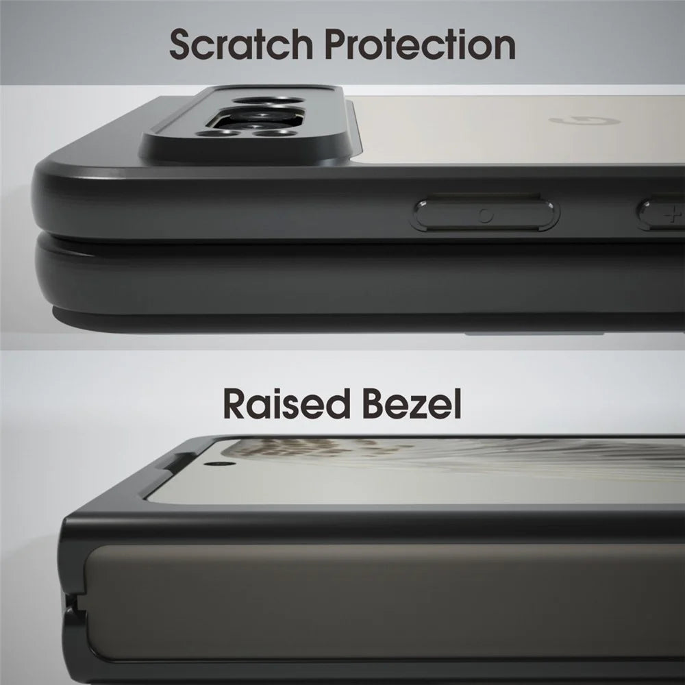 IBMRS For Google Pixel Fold Case TPU + PC Dual Layer Shockproof Phone Cover - Transparent Black - 4