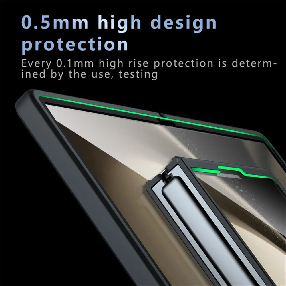 For Samsung Galaxy Z Fold6 5G Magnetic Case TPU+PC Matte Anti-Scratch Phone Cover - Transparent Black - 2
