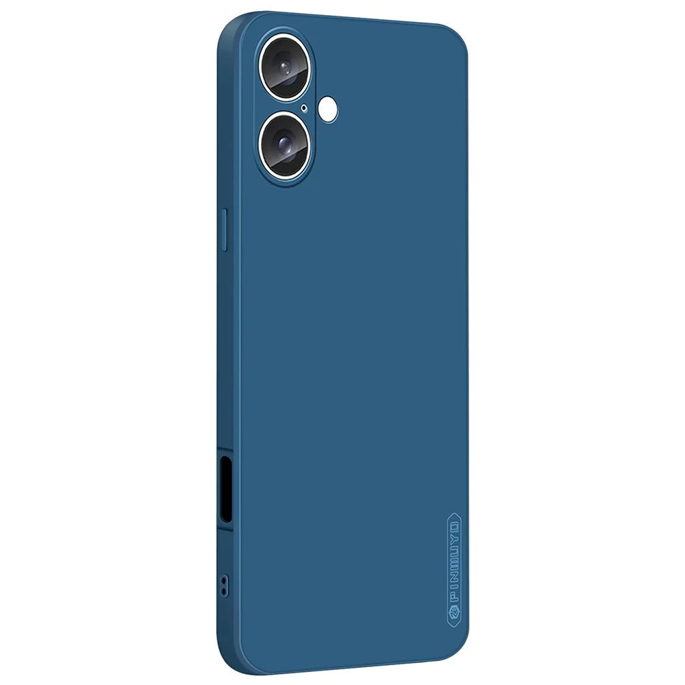 PINWUYO JK Touching Series For iPhone 16 Plus Case Anti-Scratch Silky Touch TPU Phone Cover - Navy Blue - 1