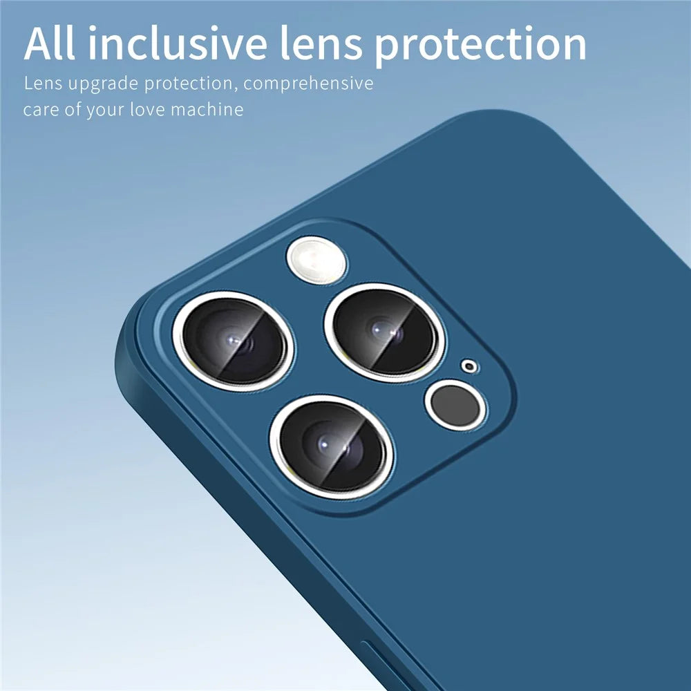 PINWUYO JK Touching Series For iPhone 16 Pro Max Case TPU Phone Cover Precise Lens Protection - Navy Blue - 5