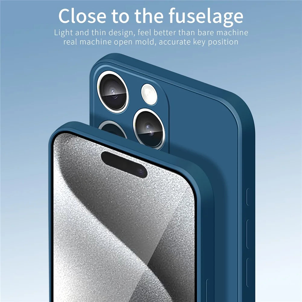 PINWUYO JK Touching Series For iPhone 16 Pro Max Case TPU Phone Cover Precise Lens Protection - Navy Blue - 6