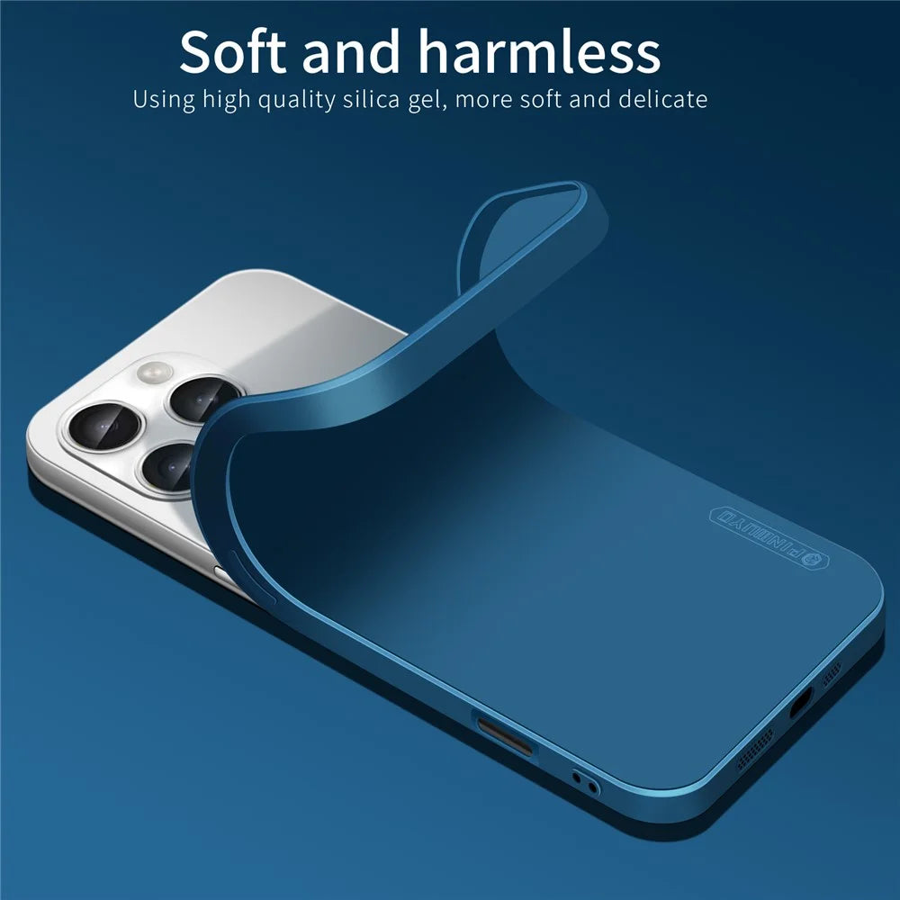 PINWUYO JK Touching Series For iPhone 16 Pro Max Case TPU Phone Cover Precise Lens Protection - Navy Blue - 7