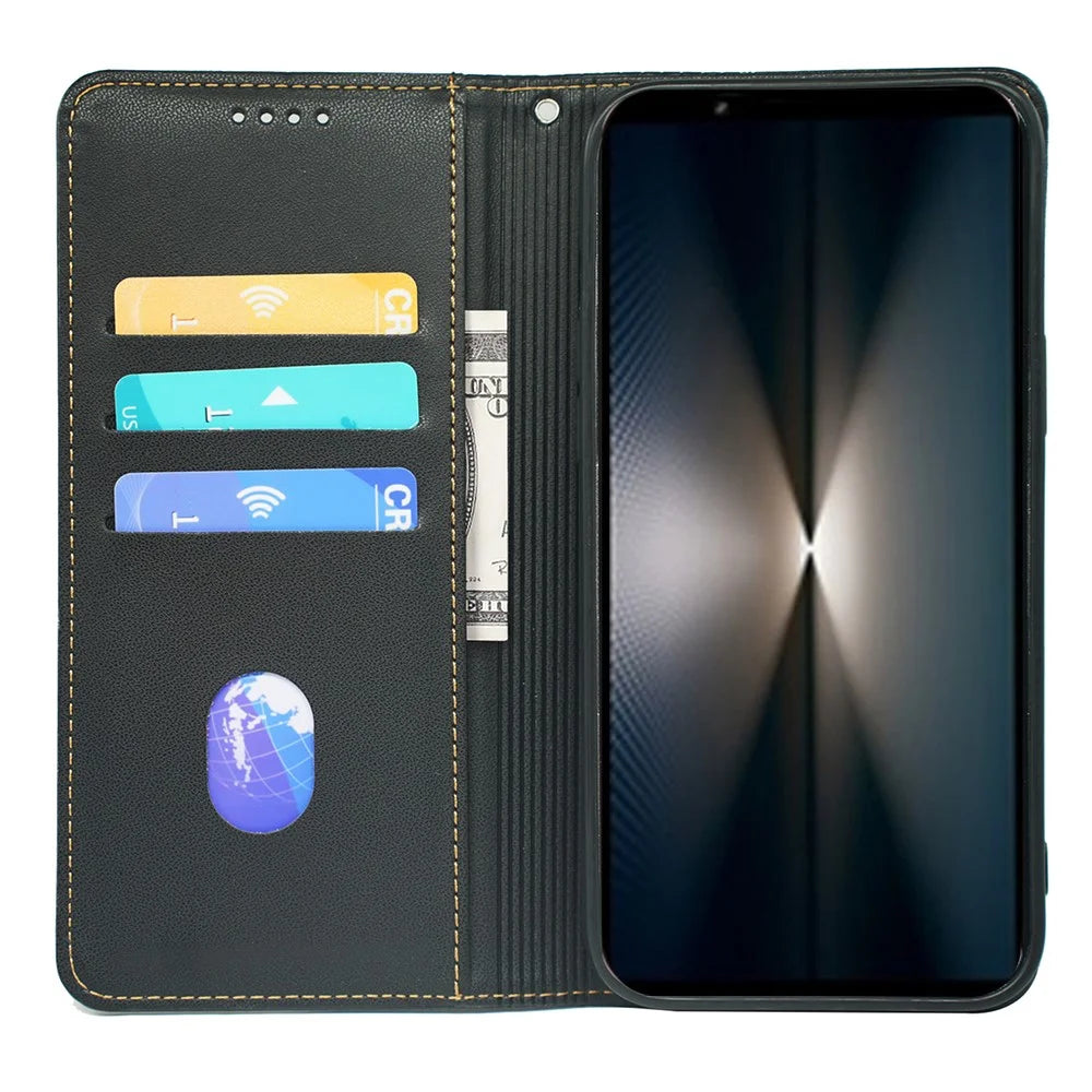 For Sony Xperia 1 VI Case Four-Leaf Clover Leather Flip Phone Cover Stand Wallet - Black - 2