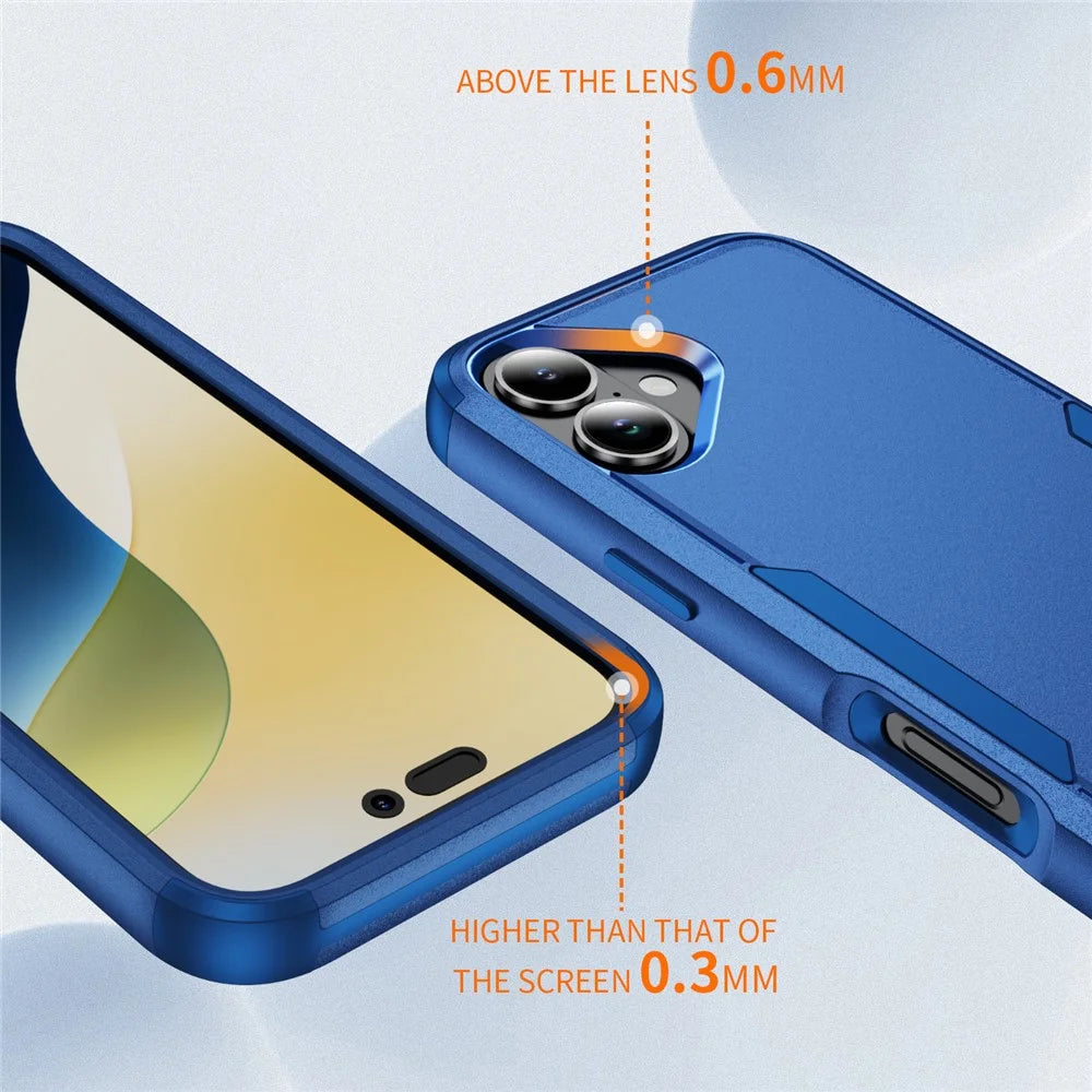 Commuter Series For iPhone 16 Case 3-in-1 Shockproof TPU+PC Phone Cover - Sapphire - 2