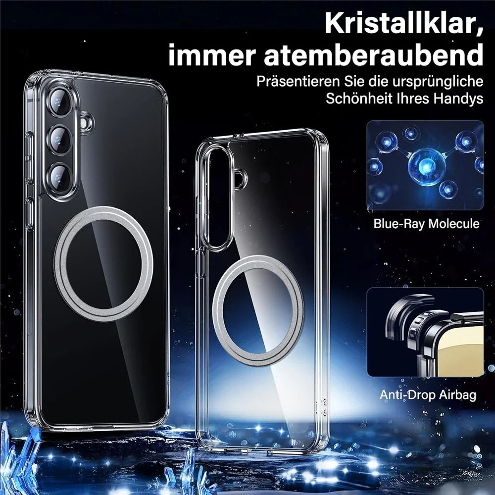 For Samsung Galaxy S24+ Case Magnetic TPU+PC Transparent Anti-Drop Phone Cover - 2