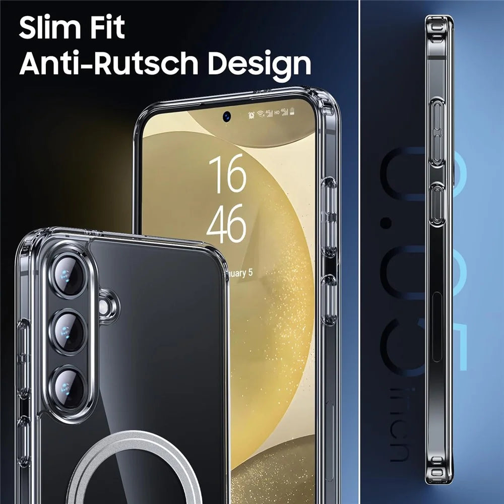 For Samsung Galaxy S24+ Case Magnetic TPU+PC Transparent Anti-Drop Phone Cover - 6