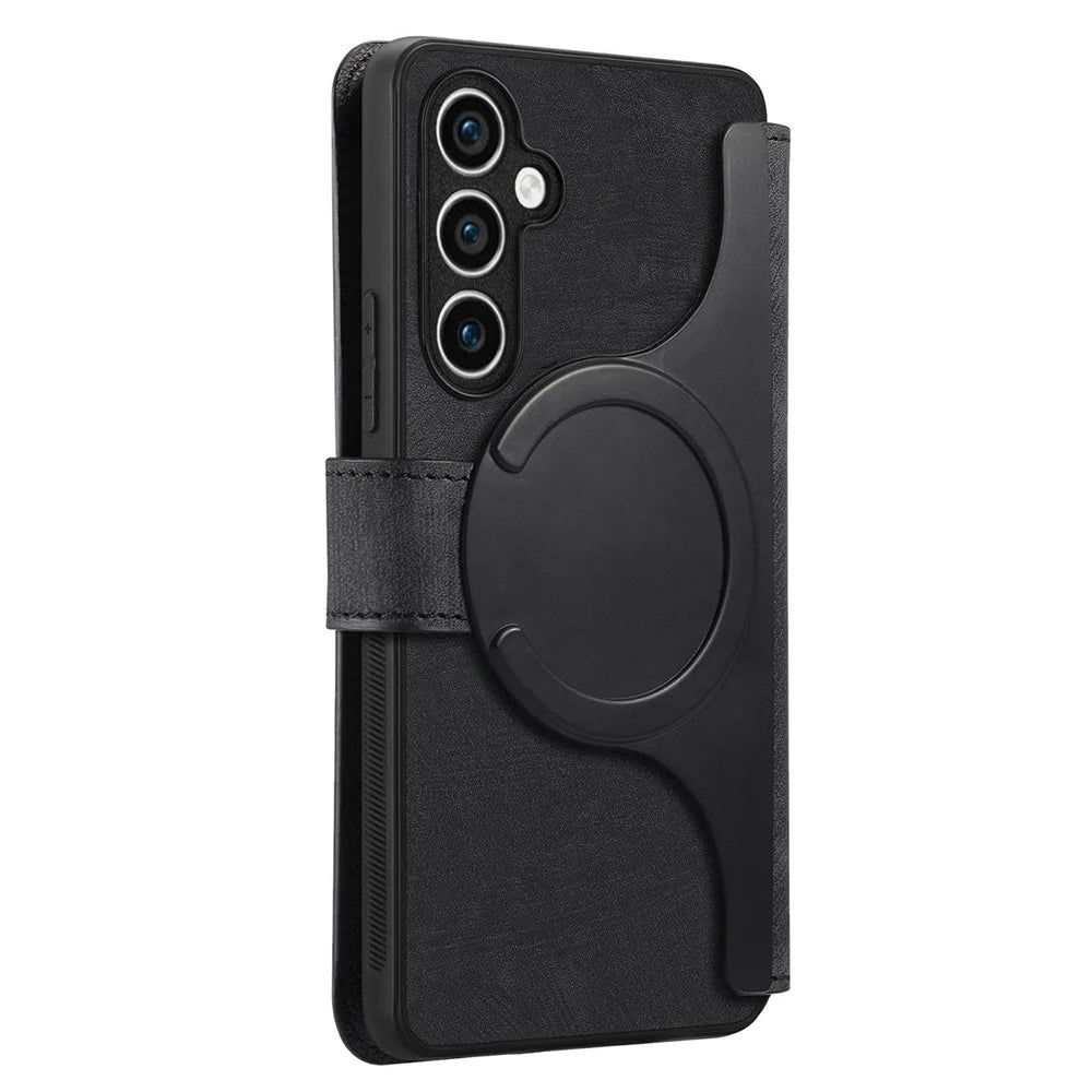For Samsung Galaxy S23 FE Magnetic Case CASENEO Detachable Leather Phone Wallet Cover - Black - 7