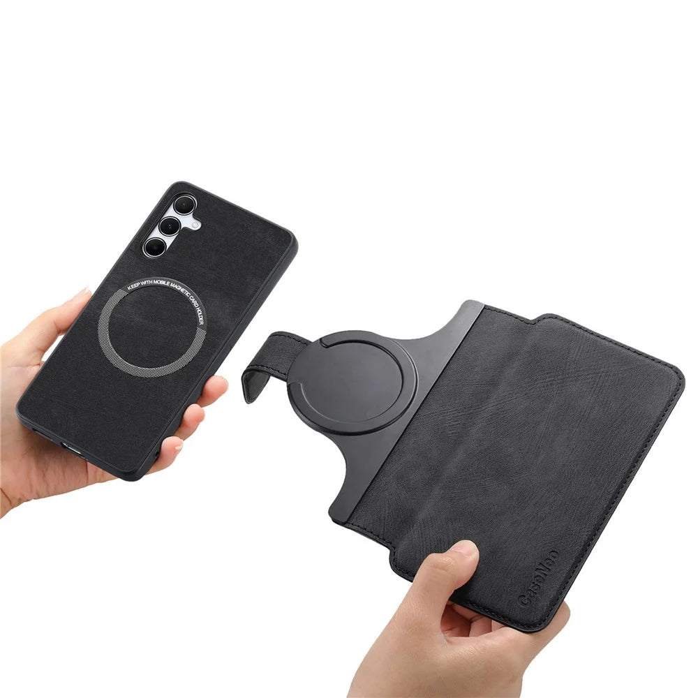 For Samsung Galaxy A35 5G Magnetic Case CASENEO Detachable Leather Phone Wallet Cover - Black - 4