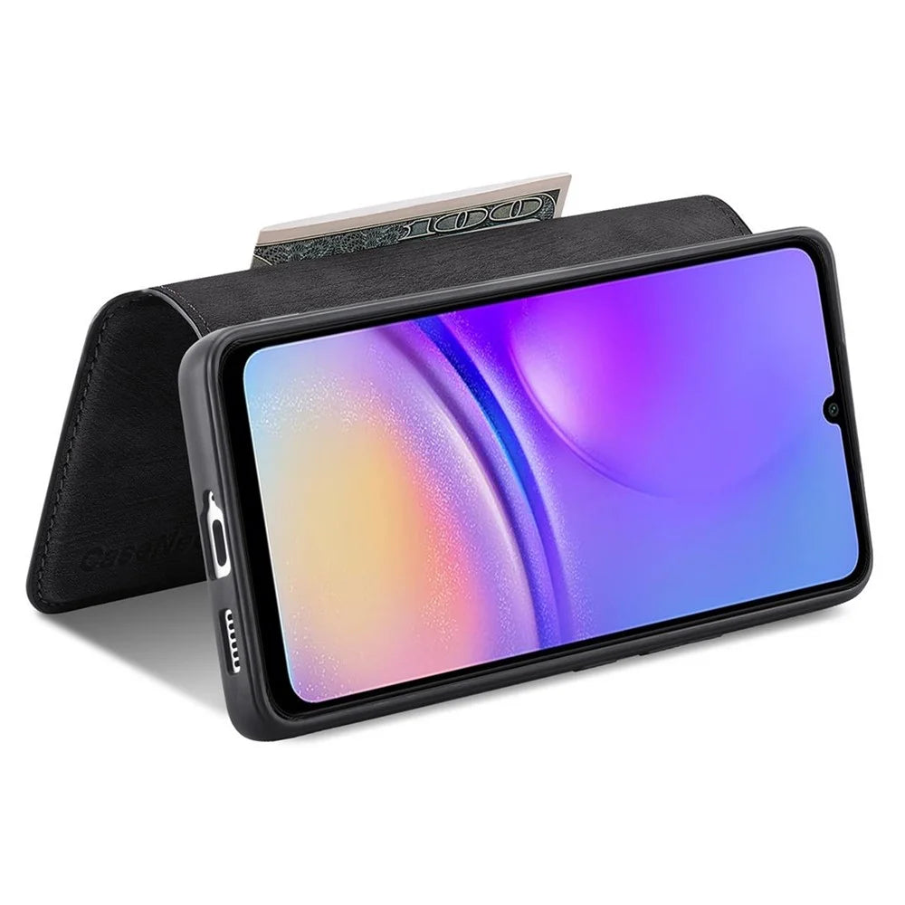 For Samsung Galaxy A05 4G Magnetic Case CASENEO Detachable Leather Phone Wallet Cover - Black - 3