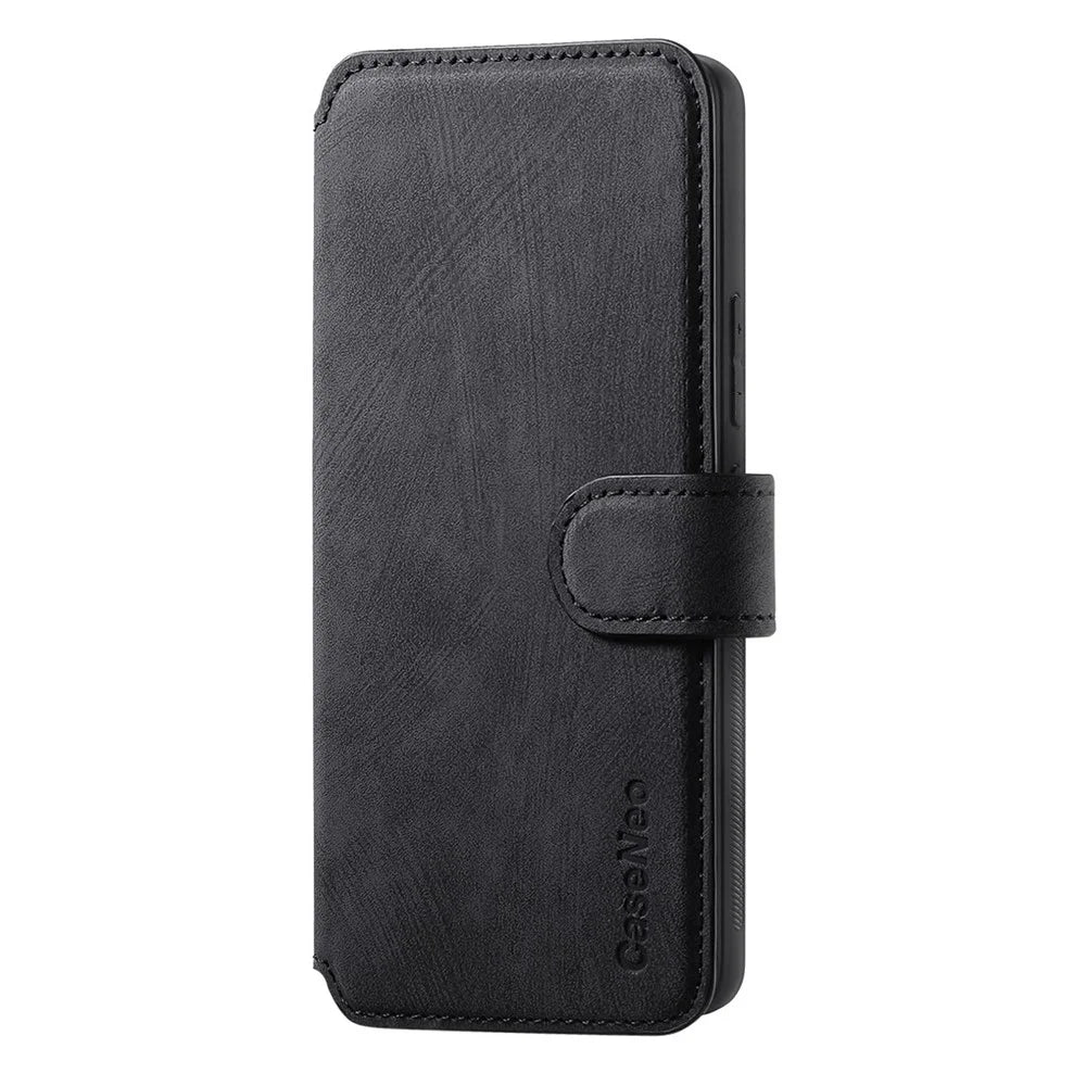For Samsung Galaxy A05 4G Magnetic Case CASENEO Detachable Leather Phone Wallet Cover - Black - 6