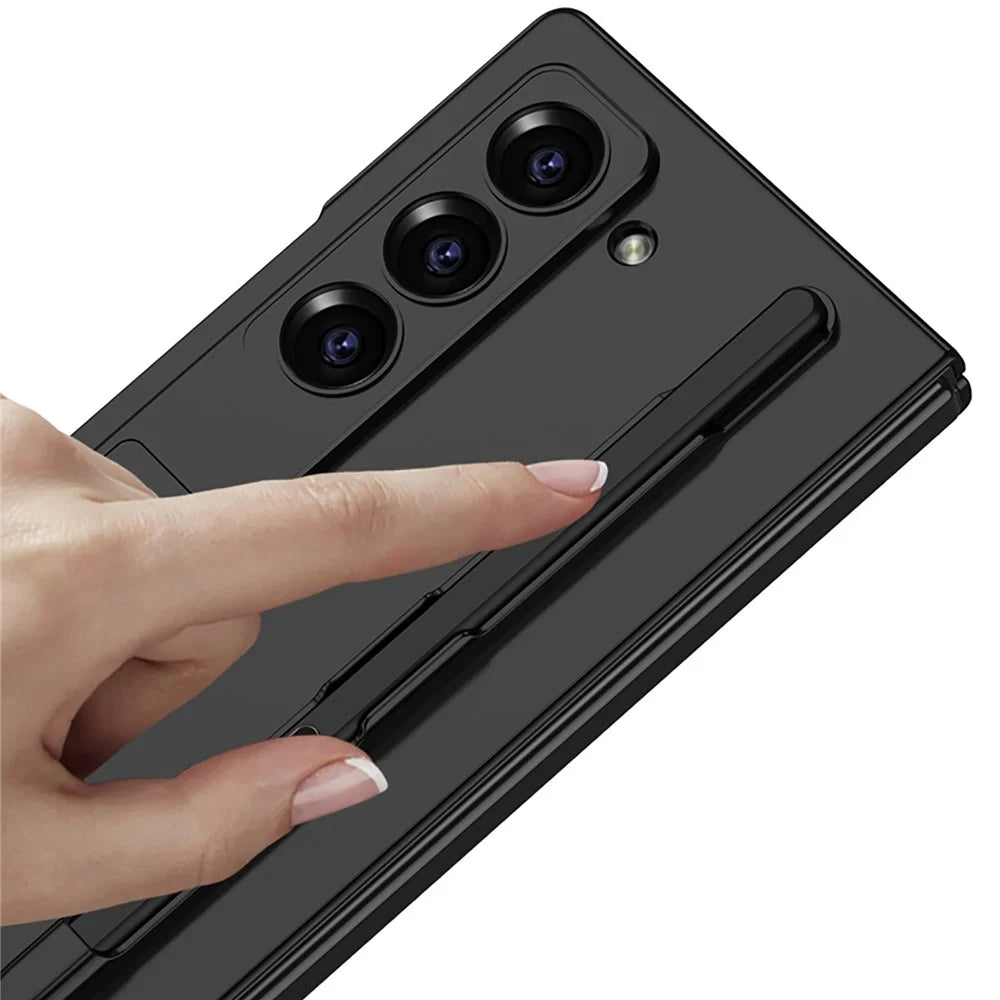 GKK For Samsung Galaxy Z Fold6 5G Case with Screen Film Kickstand Ultra Thin PC Phone Cover - Black - 4