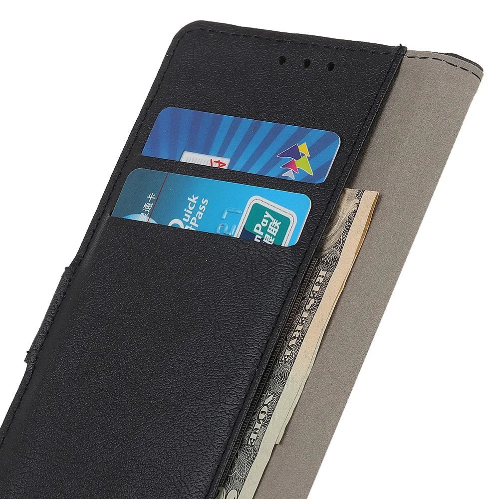 For Samsung Galaxy M35 5G Case PU Leather Stand Wallet Phone Cover - Black - 5