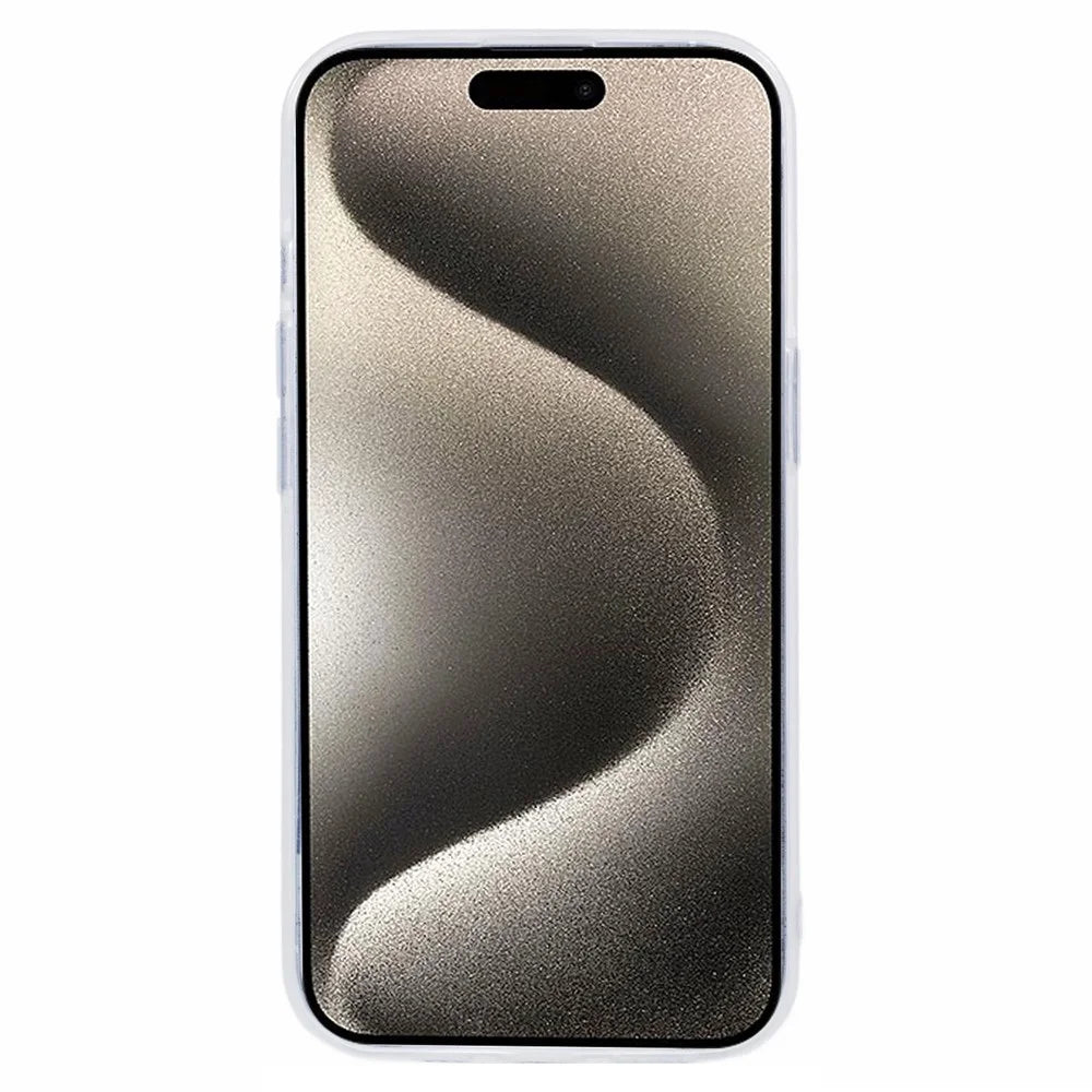 DME Series For iPhone 15 Plus Case Matte TPU Shockproof Phone Cover - Translucent White - 2