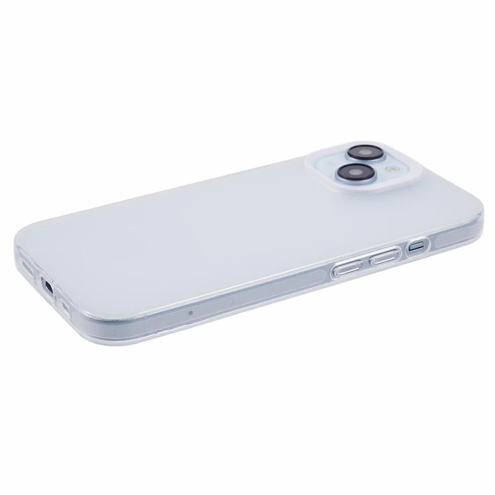 DME Series For iPhone 15 Plus Case Matte TPU Shockproof Phone Cover - Translucent White - 4