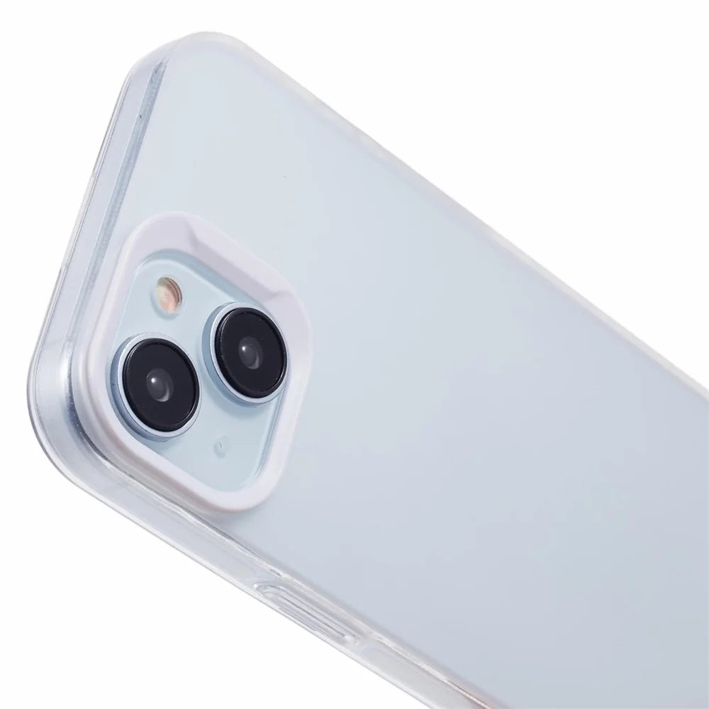 DME Series For iPhone 15 Plus Case Matte TPU Shockproof Phone Cover - Translucent White - 5