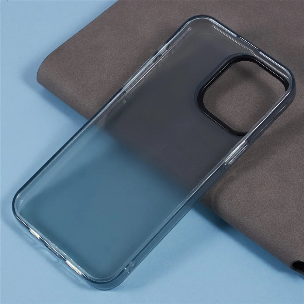 DME Series For iPhone 15 Pro Max Case Matte TPU Shockproof Phone Cover - Translucent Black - 6