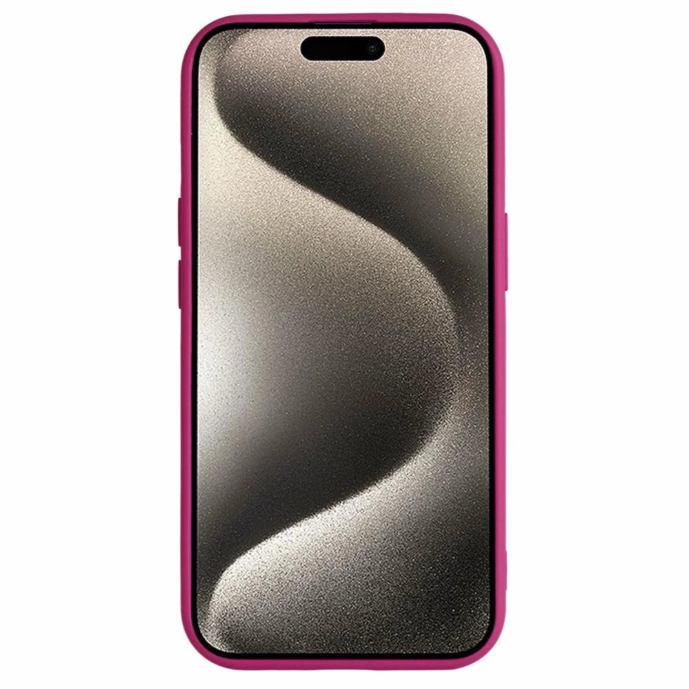 For iPhone 16 Pro Case Litchi Texture TPU Shockproof Phone Cover - Rose - 2