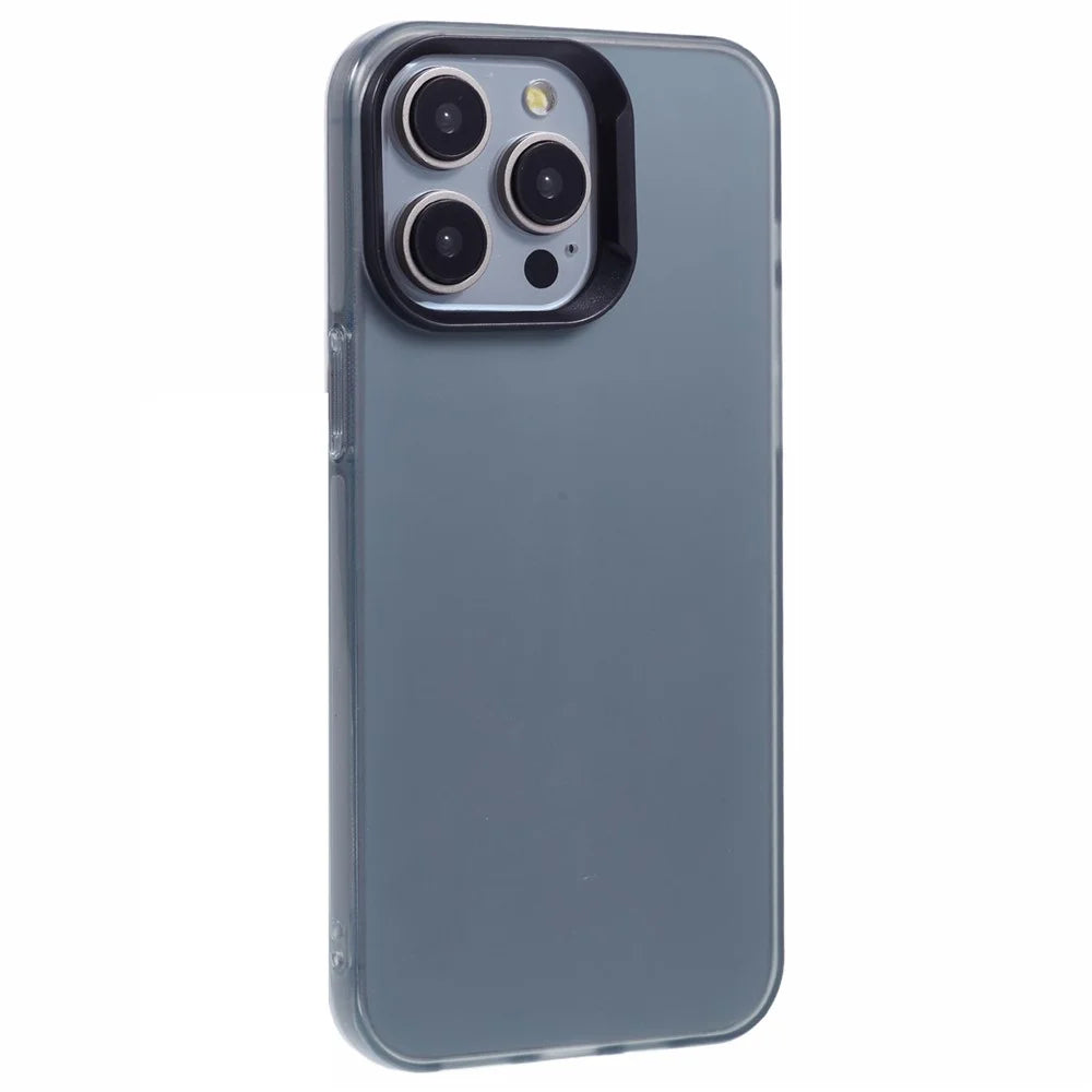 DME Series For iPhone 13 Pro Max Case Matte TPU Shockproof Phone Cover - Translucent Black - 1