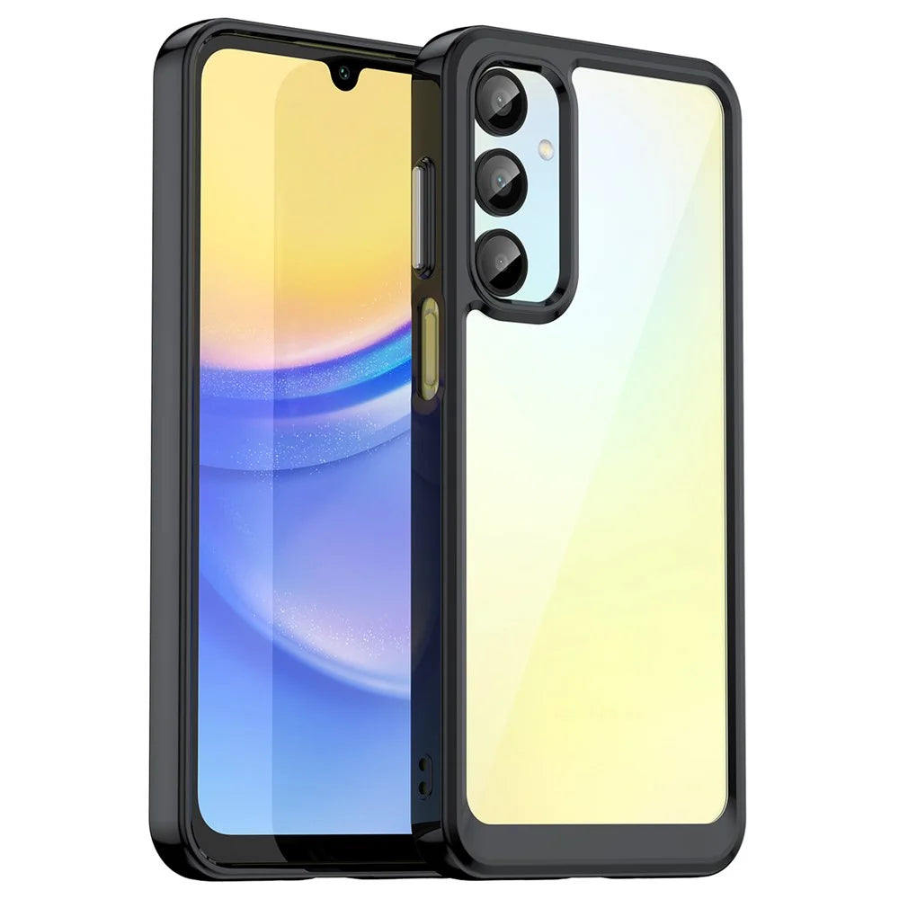 For Samsung Galaxy A16 5G / A16 4G Shockproof Case TPU +Acrylic Protective Clear Phone Cover - Black - 1
