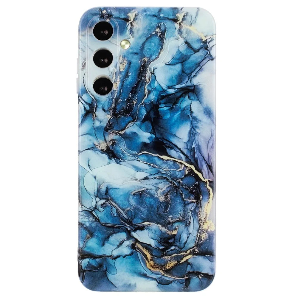 For Samsung Galaxy A16 5G / A16 4G Case Flexible TPU Marble Pattern Phone Cover - Grey - 1