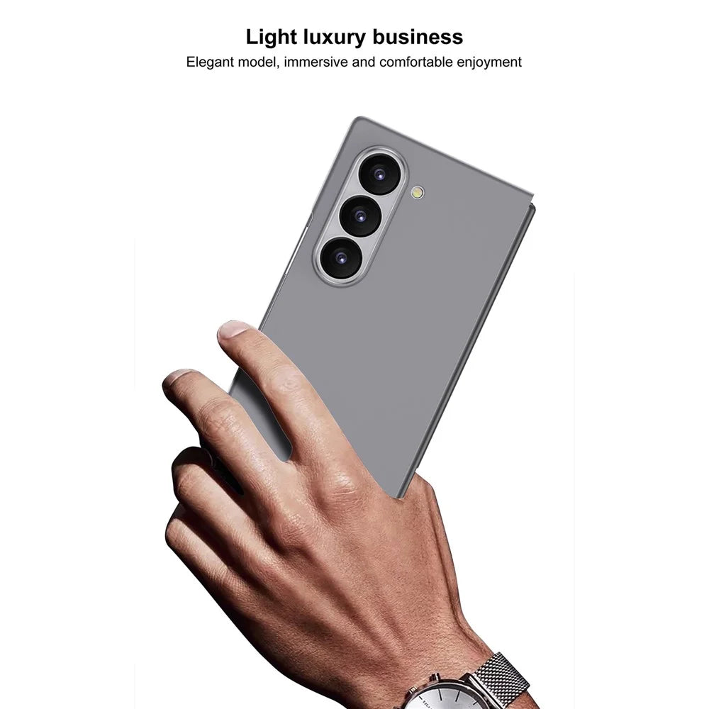 GKK For Samsung Galaxy Z Fold6 5G Magnetic Case PC Phone Cover with Screen Film - Titanium Grey - 4