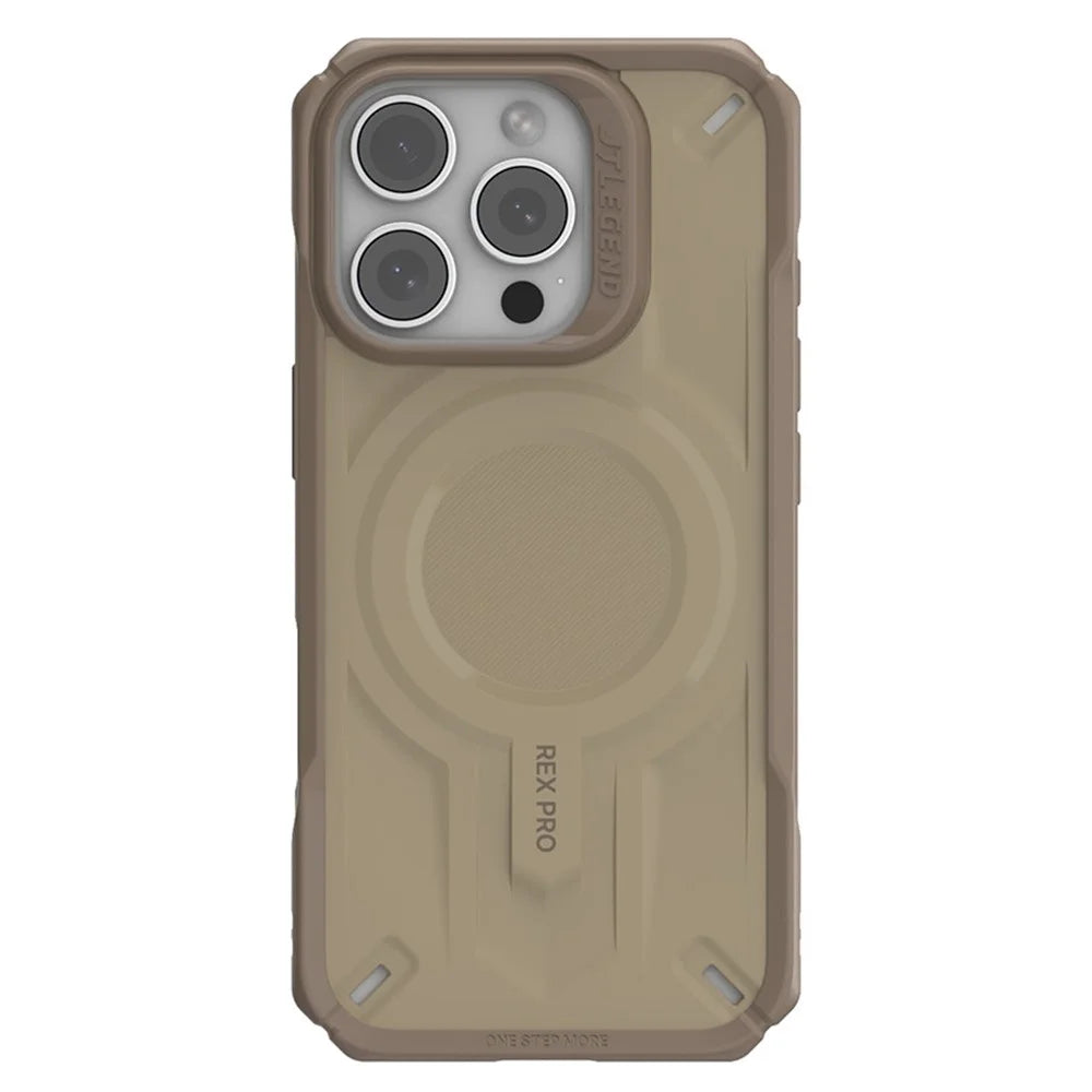 JTLEGEND REX Pro Kooling Mag Series For iPhone 16 Pro Magnetic Case PC+TPU Shockproof Phone Cover - Khaki - 2