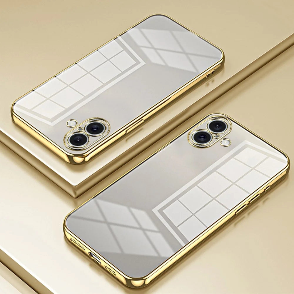 For iPhone 16 Plus Case Electroplating Frame Soft TPU Phone Cover - Gold - 2