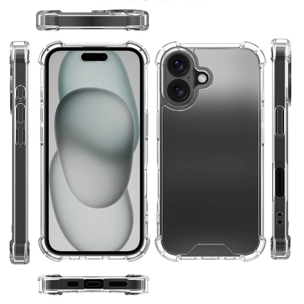 For iPhone 16 Case Reinforced Corners TPU Frame + Acrylic Back Phone Cover - 2