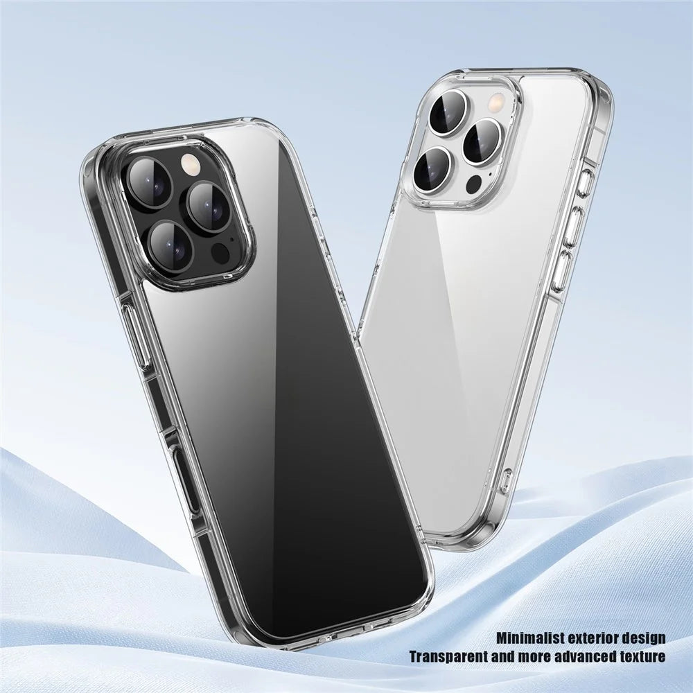 IPAKY For iPhone 16 Pro Clear Phone Case TPU + PC Slim Phone Back Cover - Transparent - 2