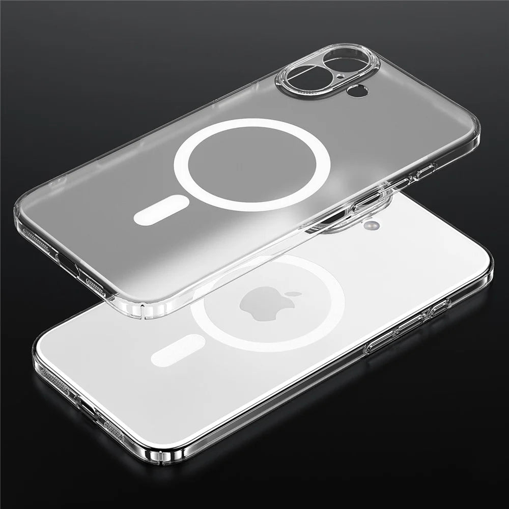 SULADA For iPhone 16 Plus Case Compatible with MagSafe PC+TPU Matte Translucent Back Cover - 1