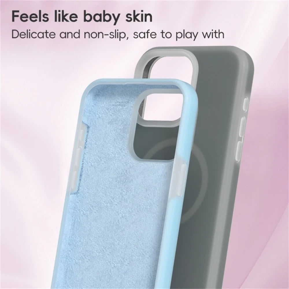 For iPhone 16 Plus Magnetic Case Liquid Silicone Shockproof Phone Cover - Mint Green - 2